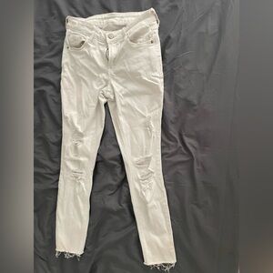 White ripped jeans